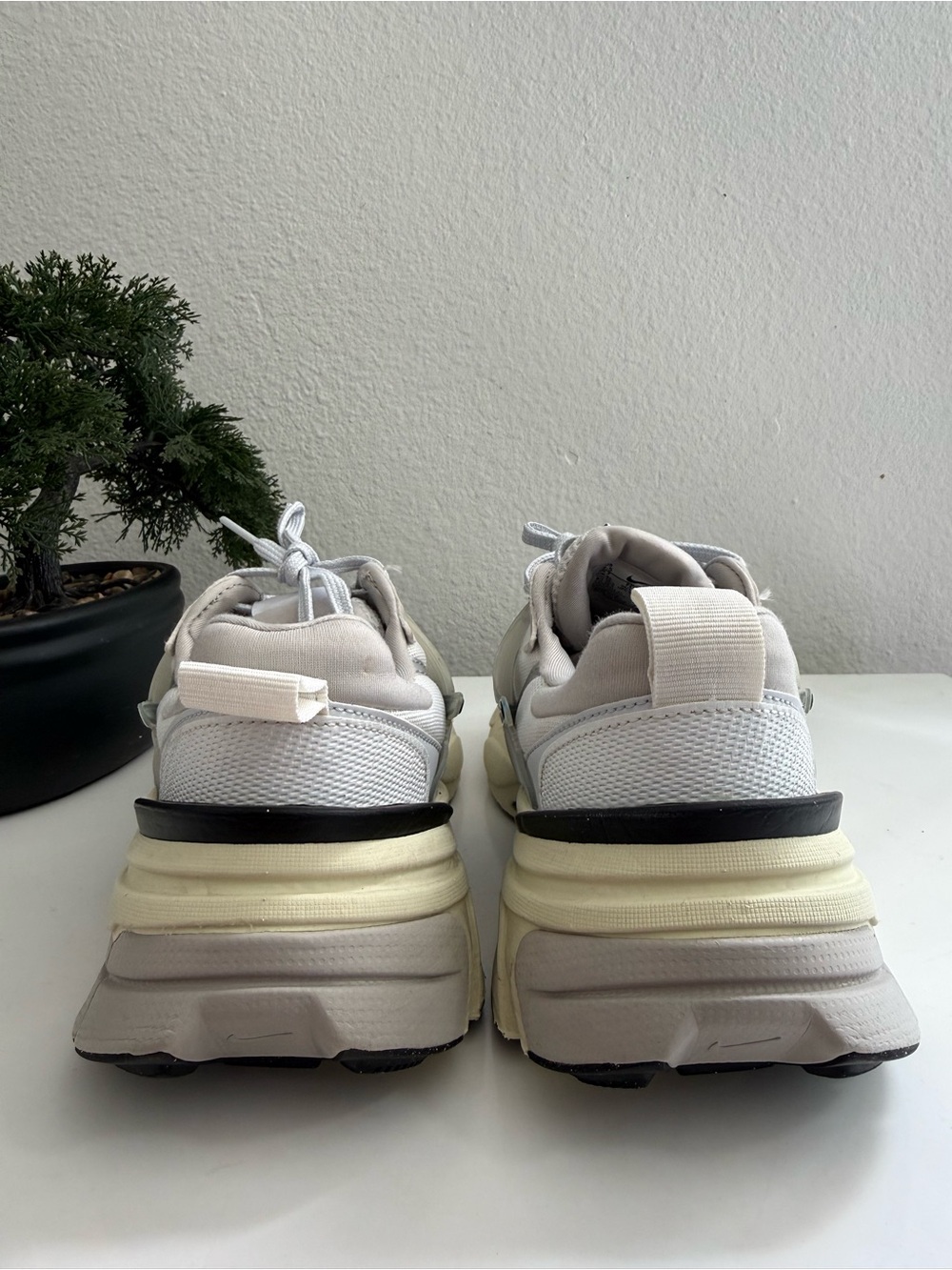 Nike V2k women size 9.5 Silver, White & Black Women's Chunky Lace-Up Sneakers - Picture 6 of 10
